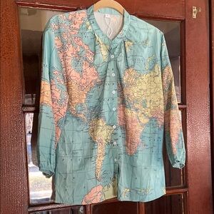 World Map Print Women's Shirt